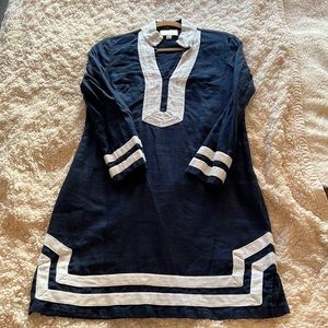 Sail to Sable navy linen dress